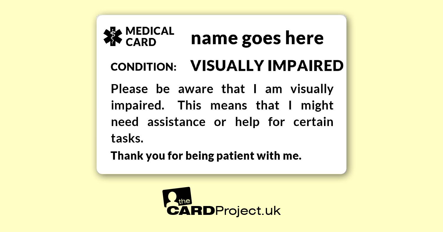 Visually Impaired Awareness Mono Card  (FRONT)